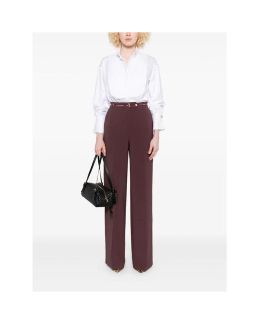 Elisabetta Franchi Purple Wide Trousers