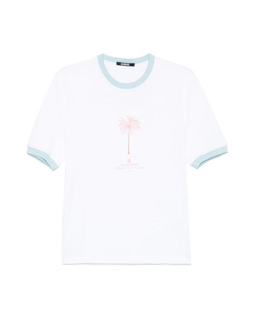 Jacquemus T-Shirt Mit Weißem Logo-Print in White für Herren