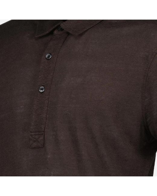 Orlebar Brown Slim fit linen polo shirt orlebar in Black für Herren