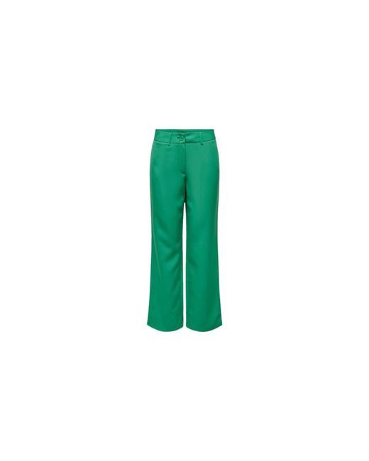 ONLY Broeken ,Groen ,Katoen Groene Alhambra Mid Straight Pant in het Green