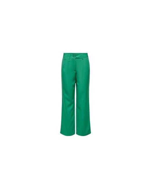 ONLY Broeken ,Groen ,Katoen Groene Alhambra Mid Straight Pant in het Green