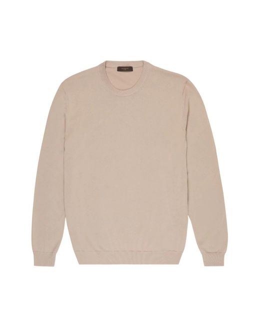 Zanone White Round-Neck Knitwear for men