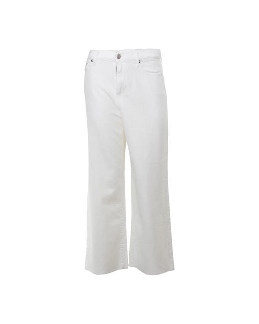 Jeans cropped a gamba larga bianchi di Roy Rogers in White