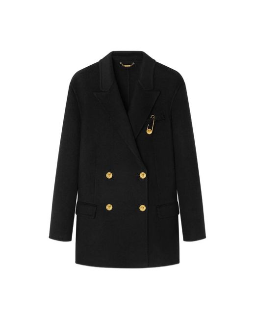 Versace Black Double-Breasted Coats