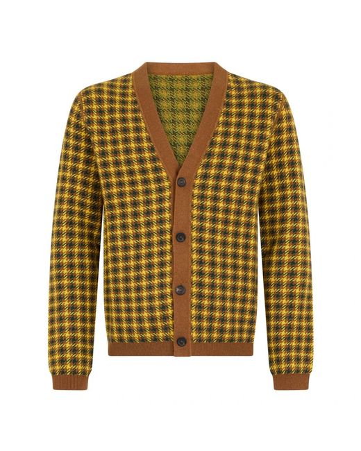 Malo Truien & Vesten ,Veelkleurig ,Kasjmier Checked Cardigan in het Green voor heren