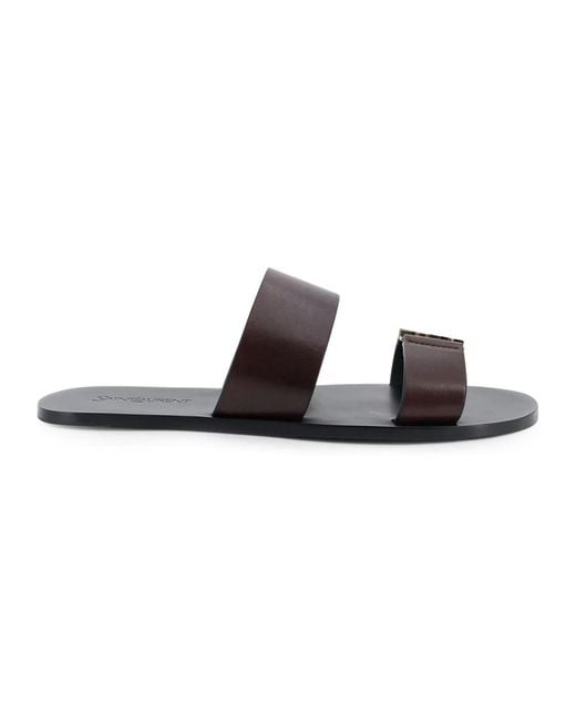 Saint Laurent Schoenen ,Bruin ,Leer Cassandre Sandalen in het Brown voor heren