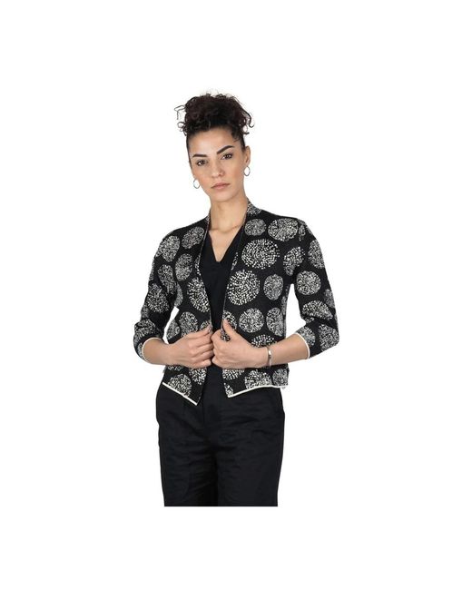 ALESSIA SANTI Truien & Vesten ,Zwart ,Katoen Korte Jacquard Cardigan in het Black
