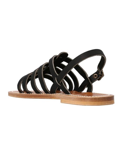 K. Jacques Black Flat Sandals for men