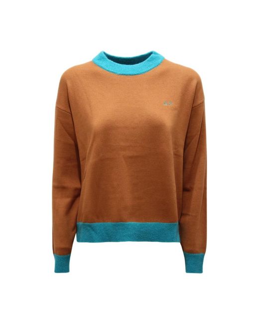 Sun 68 Brown Round-Neck Knitwear