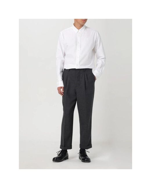 AMI Graue Plissierte Relaxte Fit Hose in Black für Herren