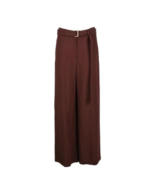 Alysi Brown Wide Trousers