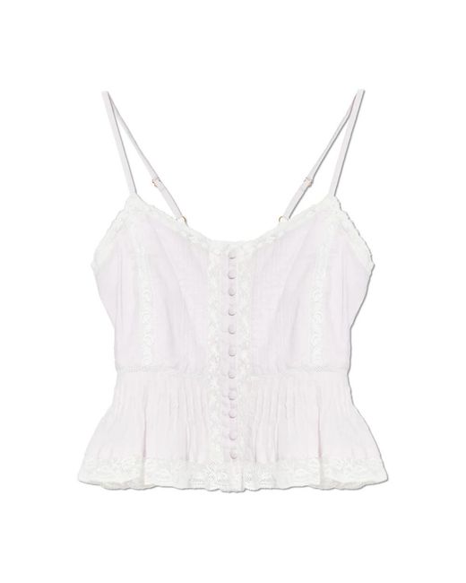 Sleeveless Tops LoveShackFancy de color White