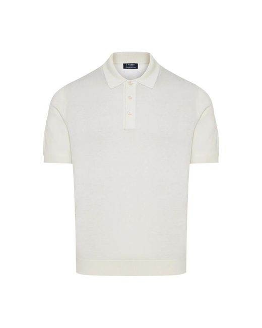 Barba Napoli Luxuriöses seiden polo shirt hergestellt in italien in White für Herren