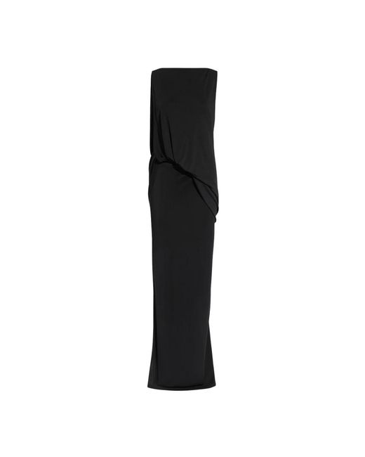 Jacquemus Kleedjes ,Zwart ,Zwarte Maxi Jurk Met Vierkante Halslijn in het Black
