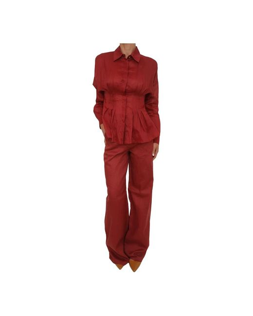 Max Mara Tapioca Wijde Broek in het Red