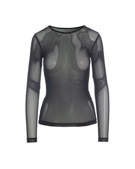 Bitte Kai Rand Gray Transparente fukashi bluse schwarz