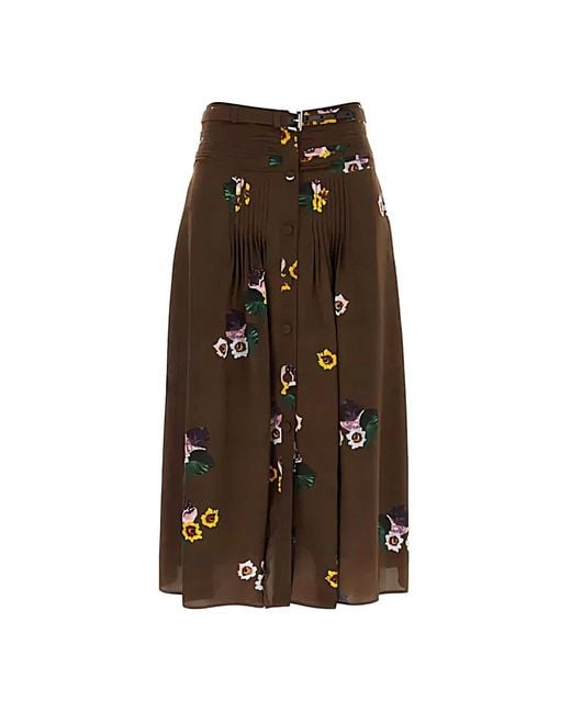 Prada Brown Midi Skirts