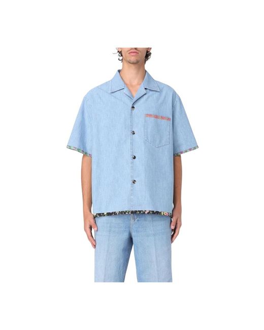 Short Sleeve Shirts Valentino de hombre de color Blue