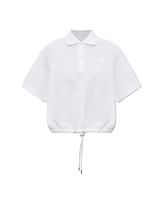 Moncler White Polo Shirts