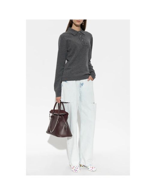 Maison Margiela Gray V-Neck Knitwear