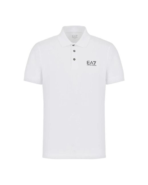 EA7 White Polo Shirts for men