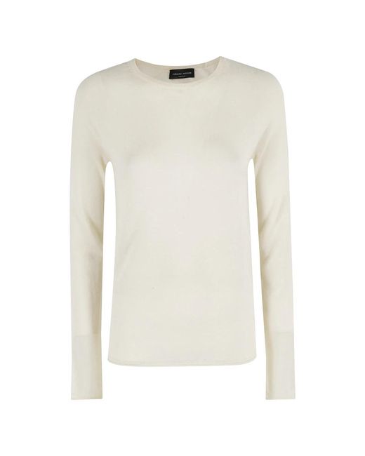 Round-Neck Knitwear Roberto Collina en coloris White