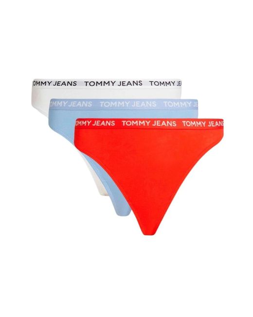 Tanga in misto cotone di Tommy Hilfiger in Red