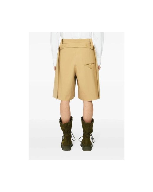 J.W. Anderson Box-pleat tied waist shorts in Natural für Herren