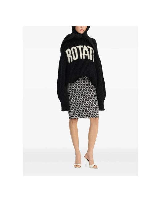 ROTATE BIRGER CHRISTENSEN Black Round-Neck Knitwear