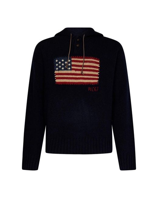 Maglione blu in lana con grafica bandiera americana da Uomo di Polo Ralph  Lauren in Blu | Lyst