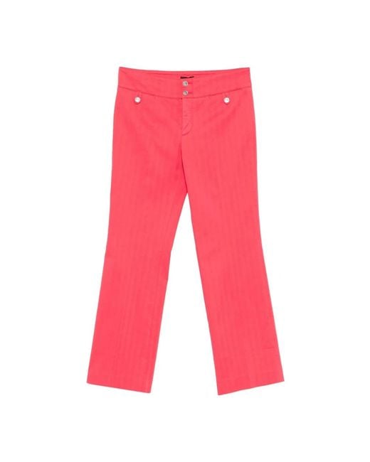 Etro Cotton Elastane Pants in het Red