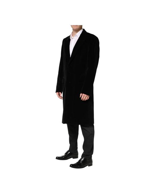 Dolce & Gabbana Black Single-Breasted Coats for men
