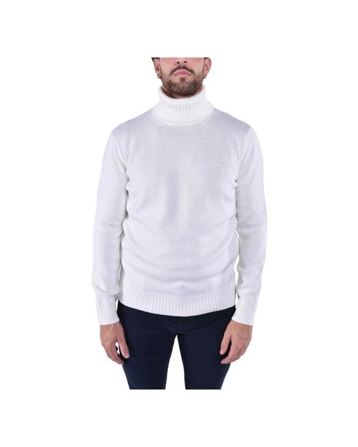 Kangra Stockinette Turtleneck Sweater in het White voor heren