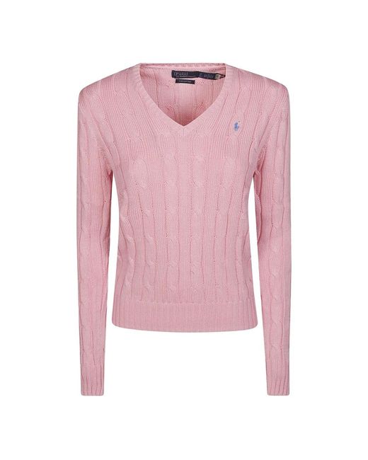 Knitwear > v-neck knitwear Ralph Lauren en coloris Pink
