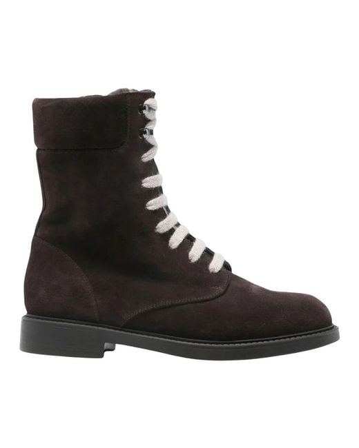Doucal's Black Lace-Up Boots