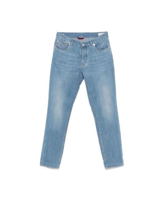 Brunello Cucinelli Blue Slim-Fit Jeans for men