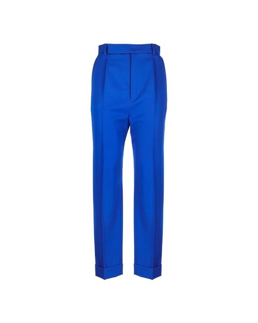 Saint Laurent Blue Straight Trousers
