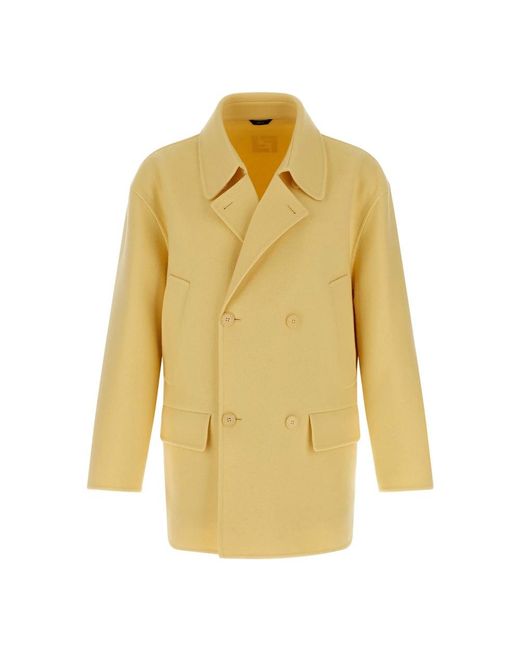 Fendi Yellow Double-Breasted Coats for men
