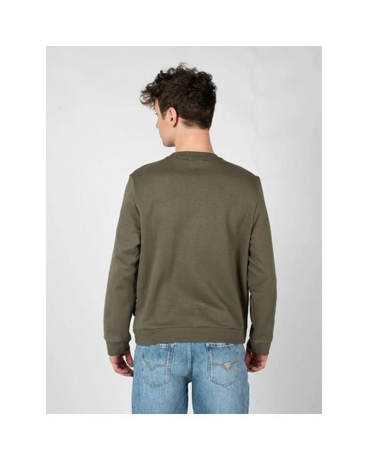 Guess Hoodies & Sweatvesten ,Groen ,Elegante Minimalistische Sweater in het Green voor heren
