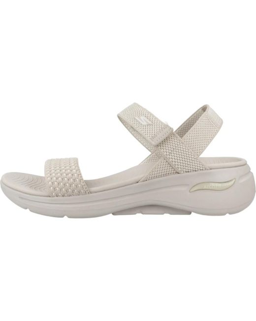 Sandalias planas cómodas Skechers de color White
