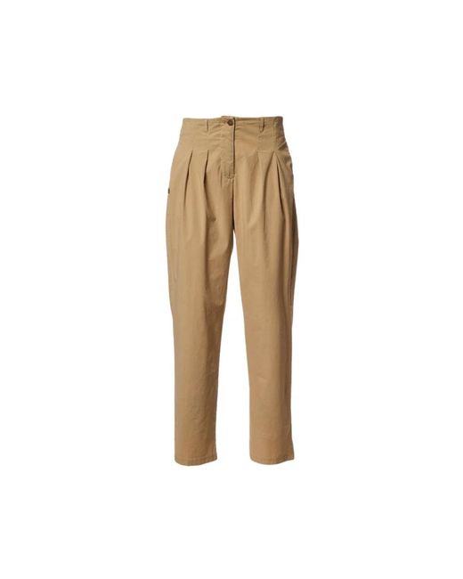 Manila Grace Natural Cropped Trousers