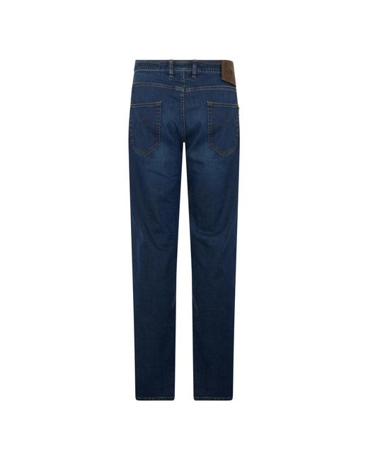 Moorer Blue Straight Fit Jeans for men