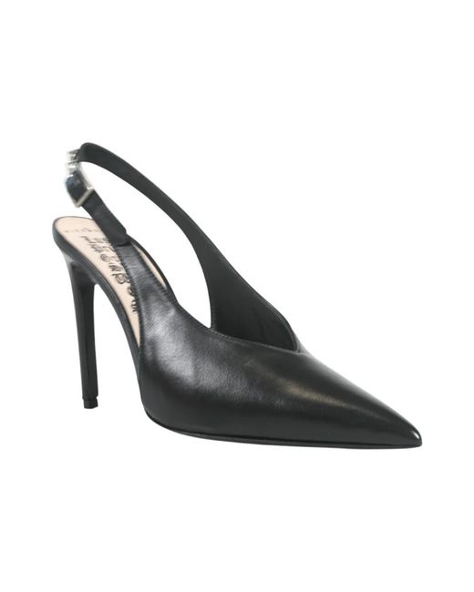 John Richmond Black Pointed Slingback Pump