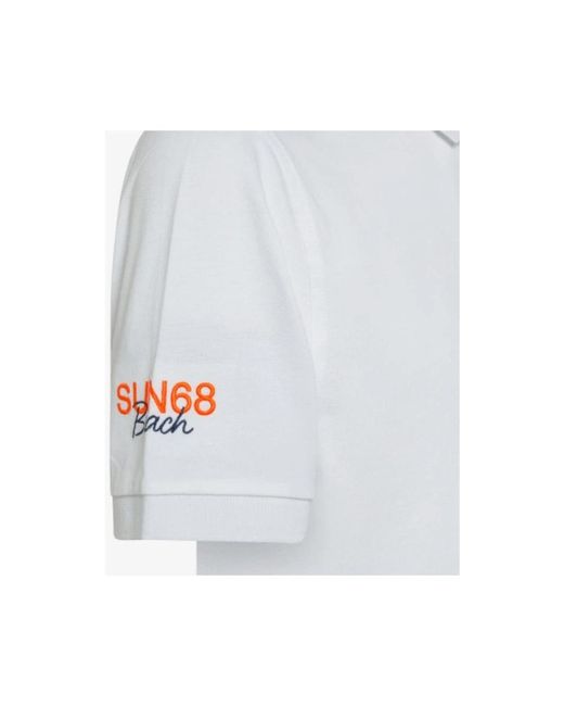 Sun 68 White Polo Shirts for men