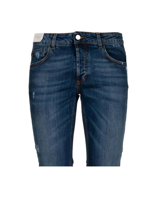 Entre Amis Dunkle denim kurze jeans mit abrieb in Blue für Herren