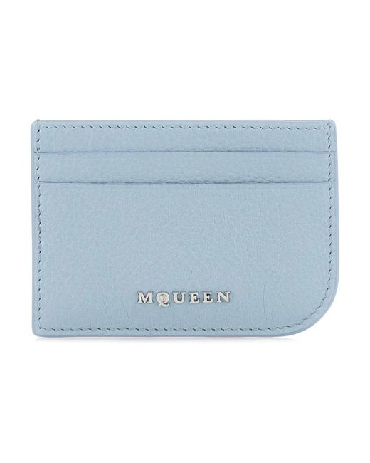 McQueen Accessoires ,Blauw ,Lichtblauwe Leren Kaarthouderportefeuilles in het Blue voor heren