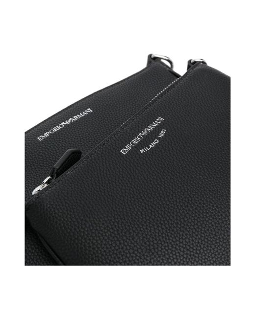 Emporio Armani Black Crossbody-tasche mit logo-print