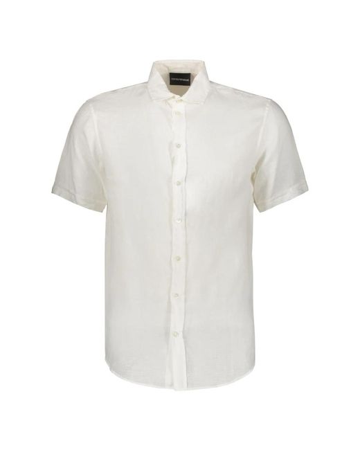 Short Sleeve Shirts di Emporio Armani in White da Uomo