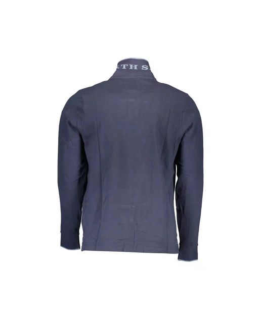 North Sails Blau langarm polo shirt mit kontrastdetails in Blue für Herren