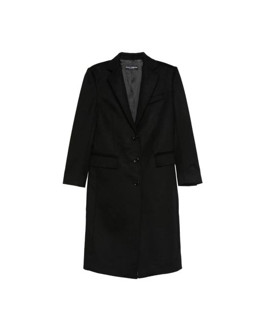 Dolce & Gabbana Black Single-Breasted Coats